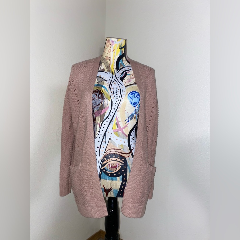 Charlotte Russe knitted pink cardigan. Size: women’s M.